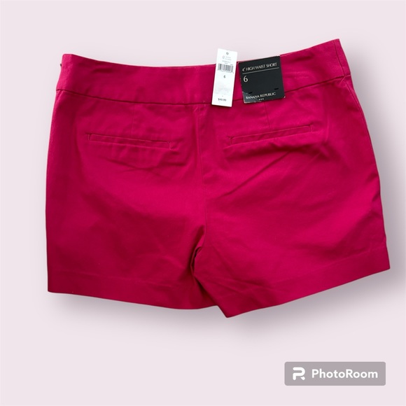 BANANA REPUBLIC 4” high waist Shorts Size 6 Dark Pink - Picture 2 of 2